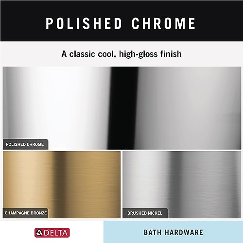 Polished chrome robe hook with high-gloss reflective finish.