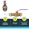 Three brass push-to-connect plumbing adapters with yellow grip rings displayed against blue background.