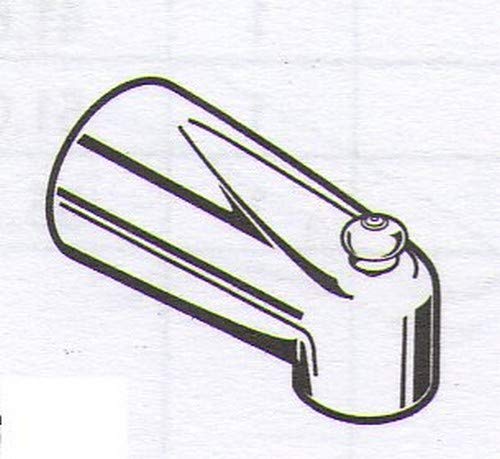 Stainless steel tub spout with pull-up diverter and curved water outlet.
