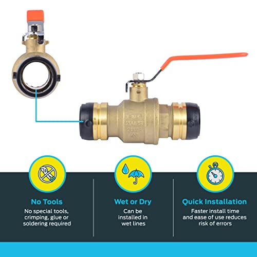 Sharkbite 1-1/4 in. Push-to-Connect Brass Ball Valve - UXLBV35