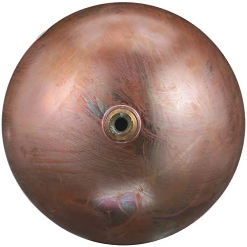 Spherical copper float with 1/4-20 female thread connection on top surface.