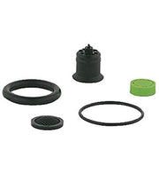 Grohe replacement parts set including black rubber rings, cartridge, mesh screen, and green cap.