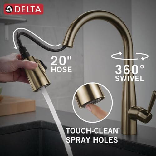 Delta Essa Essa Single Handle Pull-Down Kitchen Faucet in Champagne Bronze - 9113-CZ-DST