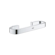 Chrome grab bar with curved ends and mounting brackets on both sides.