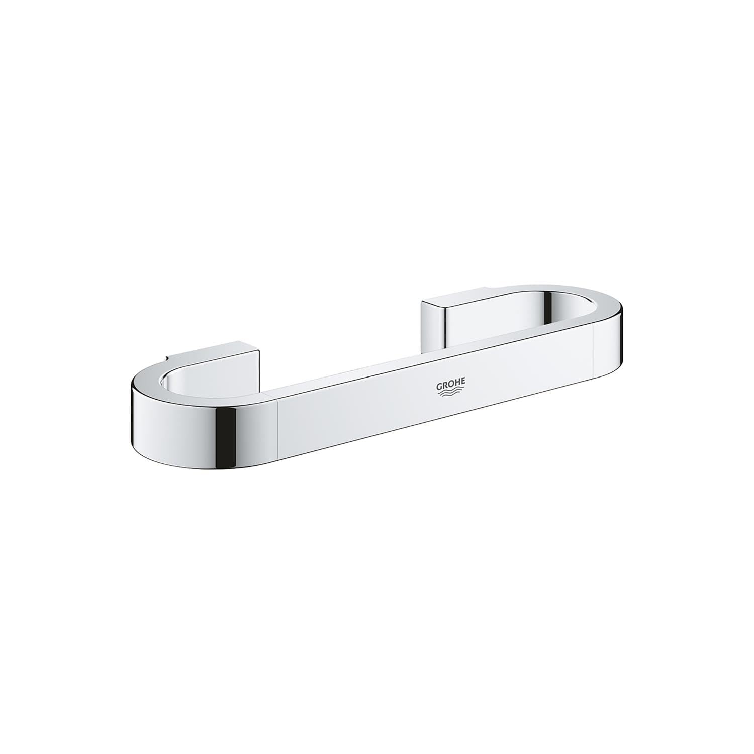 Chrome grab bar with curved ends and mounting brackets on both sides.