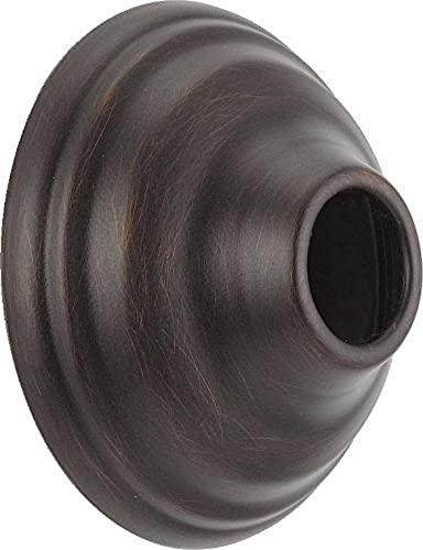 Round Venetian bronze shower flange with Victorian styling and center opening.