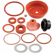 Red and black rubber seals, rings, and gaskets in various sizes for FEBCO backflow preventer repair.