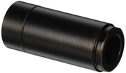 Cylindrical shower sleeve in dark bronze finish with grooved bands, shown at an angle against white background.
