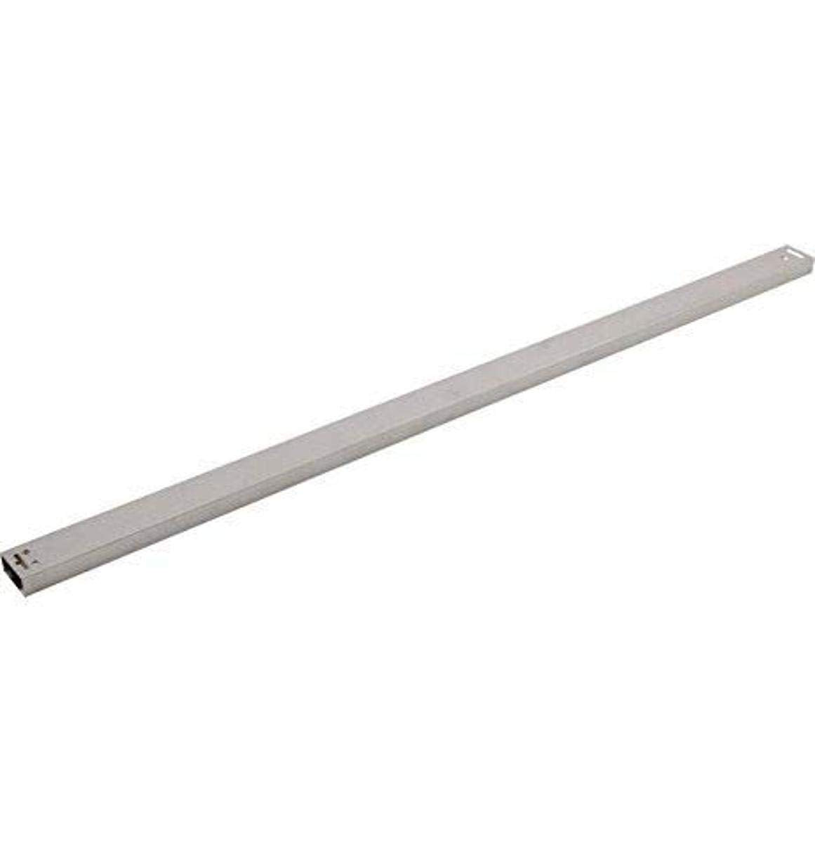 Chrome slide bar with mounting brackets at each end, angled view.