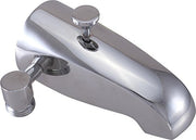 Chrome tub spout with pull-out diverter and detachable hand shower wand.