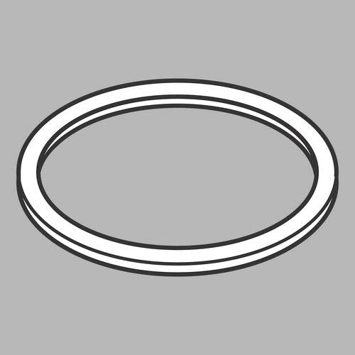 Oval-shaped slip ring with concentric white and dark bands on gray background.