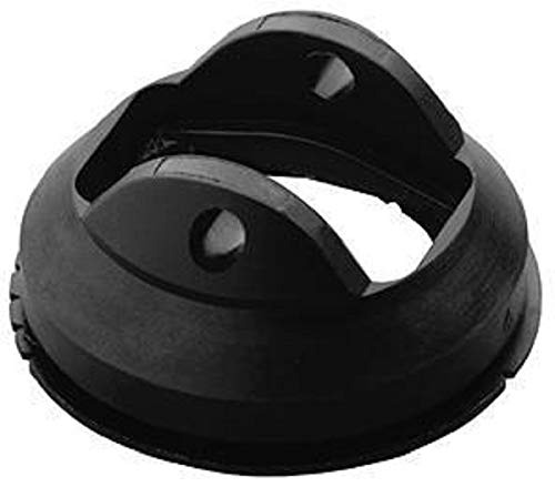 Black plastic temperature limiter cap with dual mounting tabs and chrome finish backing visible inside.