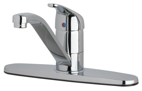 Chicago Faucets 431 Series Deck Mounted Single Handle Faucet with 8 in. Centers in Chrome - 431-ABCP