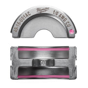Milwaukee 1/0 copper U-style die with gray metal body, pink indicator dot, and curved pressing surface.