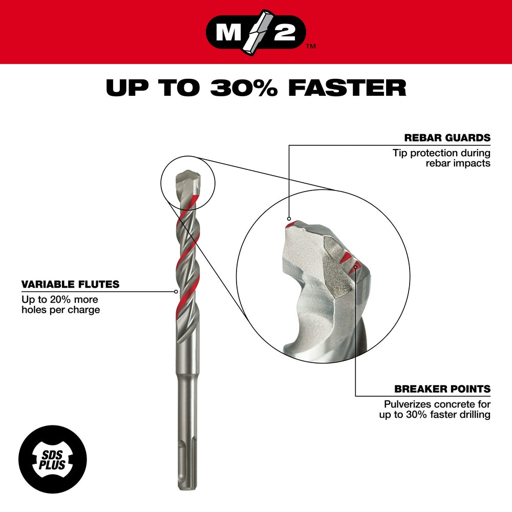 Milwaukee 48-20-7451 SDS-Plus 2-Cutter 3/8 in. x 4 in. x 6 in.