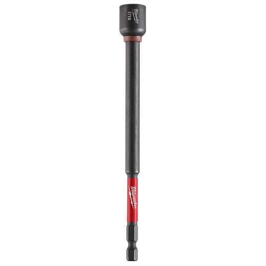 Milwaukee 1-7/8 inch quick change tang drive steel hawg cutter with black hex shaft and red grip section.