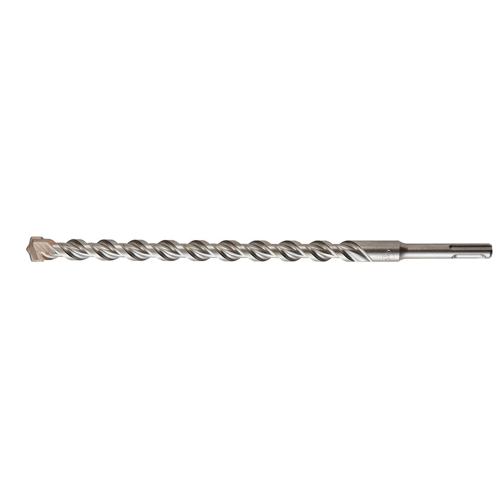 Milwaukee SDS-Plus rotary hammer drill bit with two cutting edges and cylindrical shank.