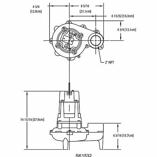 Zoeller Pumps Shark Series 1.0 HP Grinder Pump with 15 Foot Cord N807