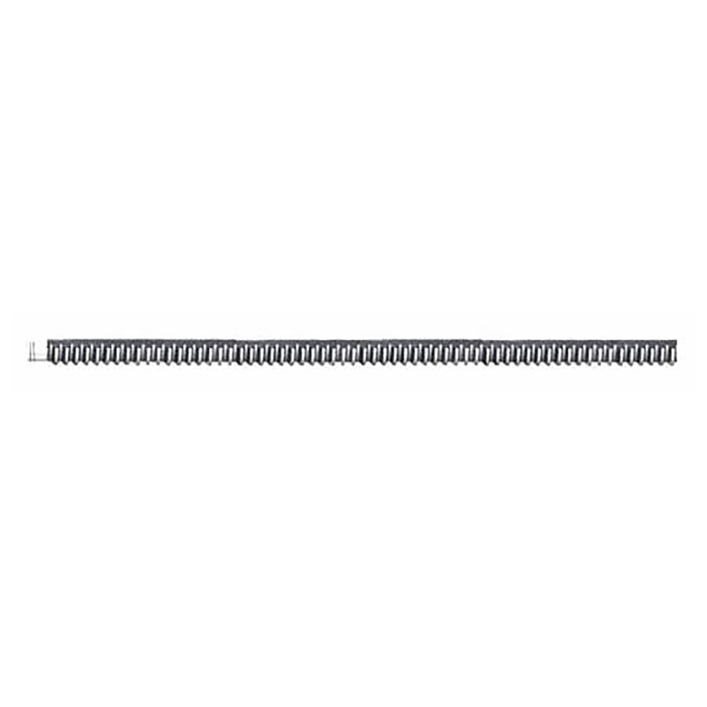 Long metal plunger rod with ribbed surface and small connector end on left side.