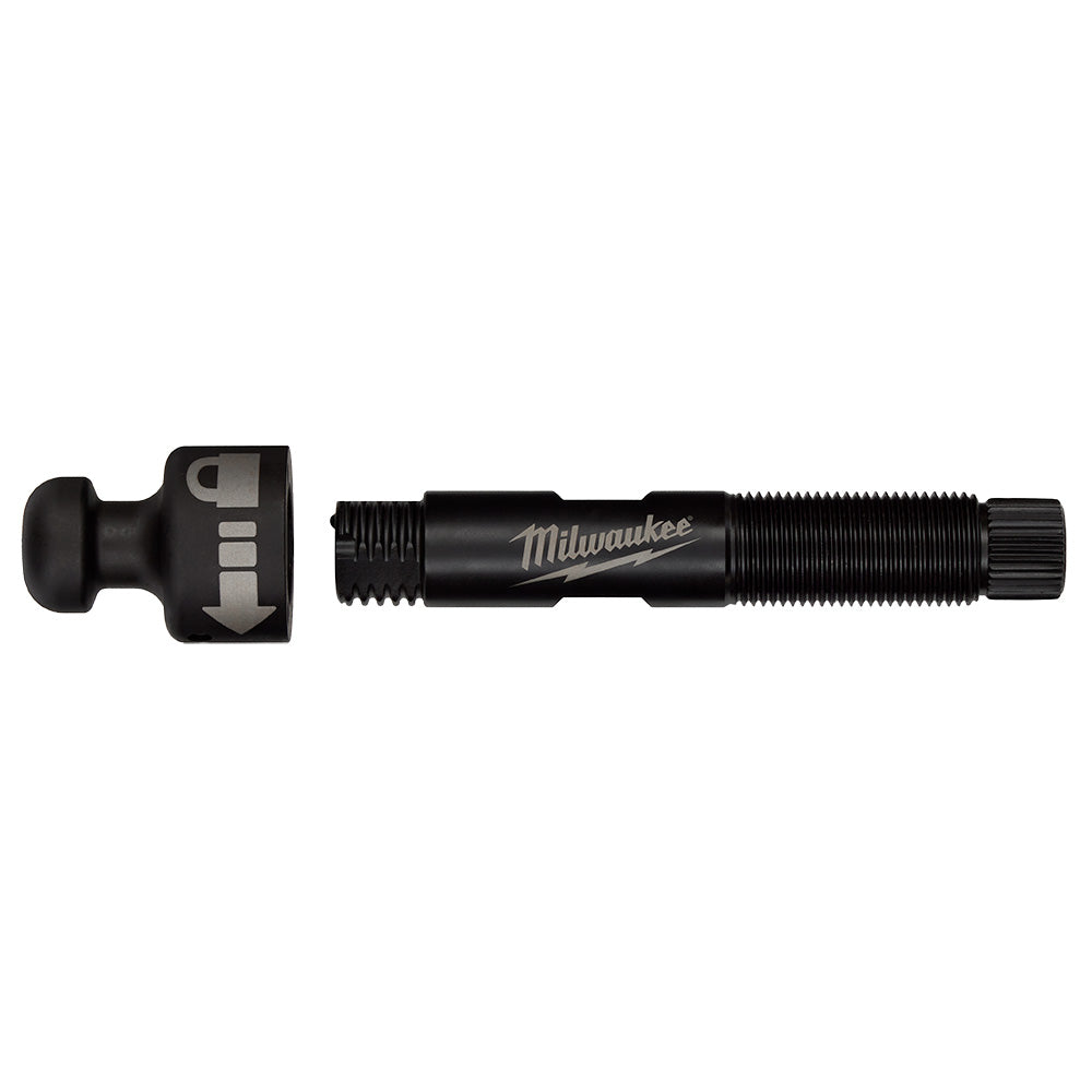 Milwaukee 49-16-2703 EXACT Rapid Reset draw stud with black metal housing and threaded shaft shown disassembled.