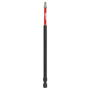 Milwaukee Shockwave T15 Torx impact driver bit with red and black shaft and gray tip.
