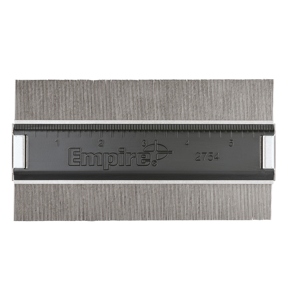 Empire contour gauge with flexible pins and numbered measurement scale from 0 to 5 inches.