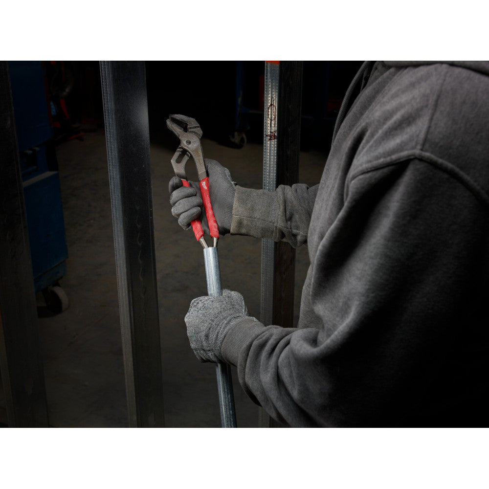 Milwaukee 48-22-6310 10" Straight Jaw Pliers with Ream & Punch Exposed Metal Handles & Precision Ground Plier Head