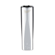 Milwaukee chrome deep socket with 6-point opening, 1/2 inch size marked on polished metal barrel.