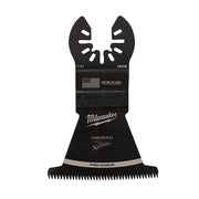 Milwaukee OPEN-LOK 2-1/2" HCS Japanese tooth hardwood saw blade with black metal construction and serrated cutting edge.