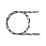 Coiled metal sectional cable with connector ends on both sides.
