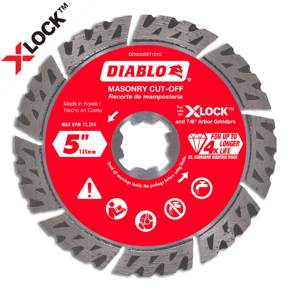 Diablo DDX050SET101C 5 in. Diamond Segmented Turbo Masonry Cut-Off with X-LOCK arbor