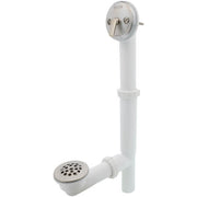 Watco Series 500 Quick Adjust Trip Lever Bath Waste Kit for Tubs up to 16" - ABS Plastic Waste, Overflow, and Metal Strainer Grid in Nickel Polished - 500-TQ-ABS-NP