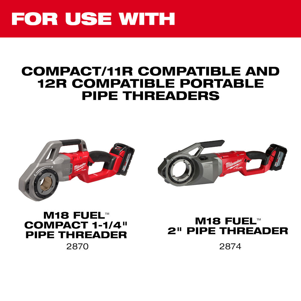 Alloy NPT portable pipe threading dies sized 1-1/2" for use with Milwaukee portable pipe threaders.