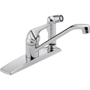 Delta 134 / 100 / 300 / 400 Series 300LF-WF Single Handle Kitchen Faucet with Integral Spray - Single Handle Lever With Sidespray: Chrome