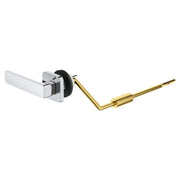 Chrome left-hand trip lever with brass stem and square mounting plate for Grohe Eurocube faucet.