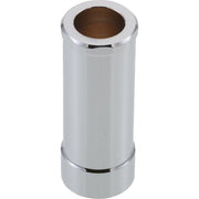 Chrome-finished cylindrical transfer valve sleeve with hollow center and metallic trim rings at top and bottom.