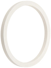 White oval rubber gasket with textured inner surface and smooth outer edge.