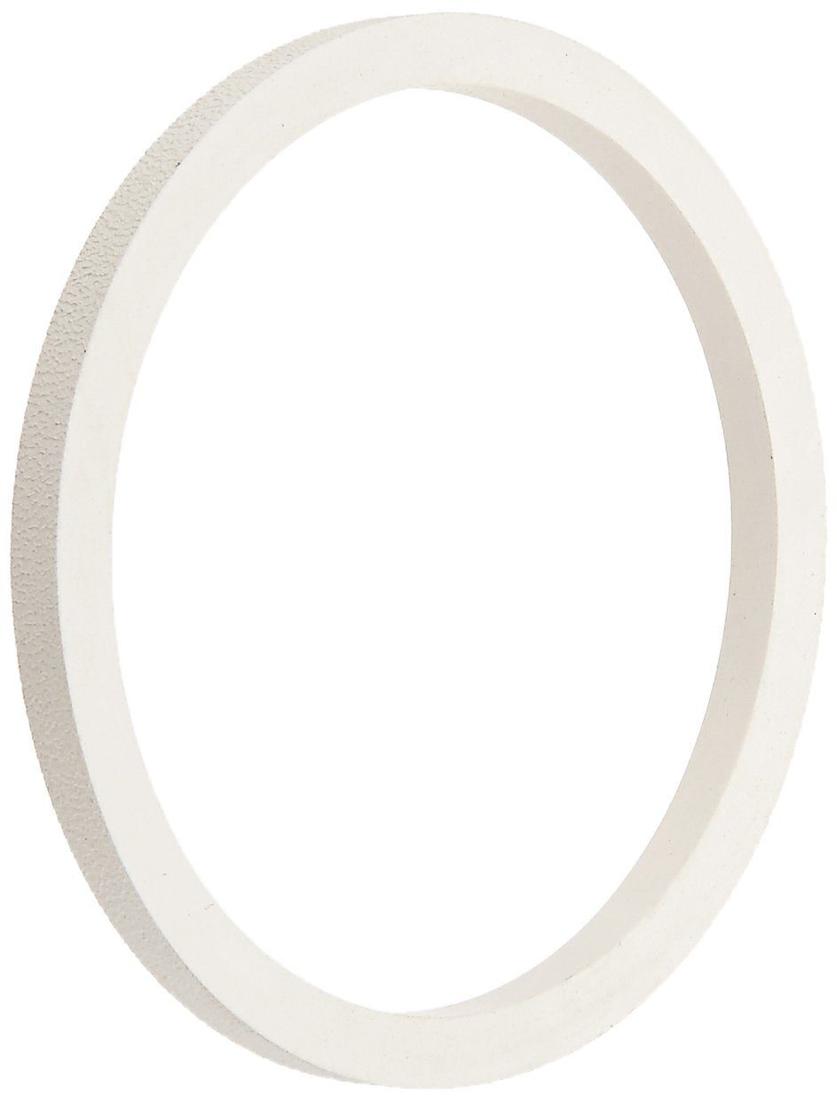 White oval rubber gasket with textured inner surface and smooth outer edge.