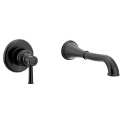Moen Belfield Single Handle Wall Mount Tub Filler High Flow Tub Faucet with 10" Spout Reach in Matte Black - WT9021BL