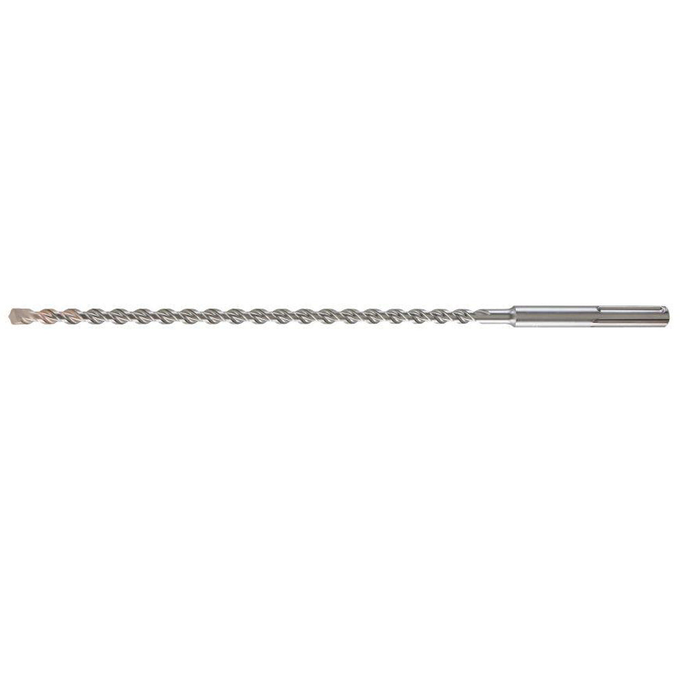 Milwaukee SDS-Max two-cutter rotary hammer drill bit with spiral flutes and cylindrical shank.