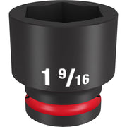 Black 3/4" drive socket with 1 9/16" opening and six-point design with red band near base.