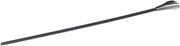 Black lift rod with stainless steel finial cap at end.