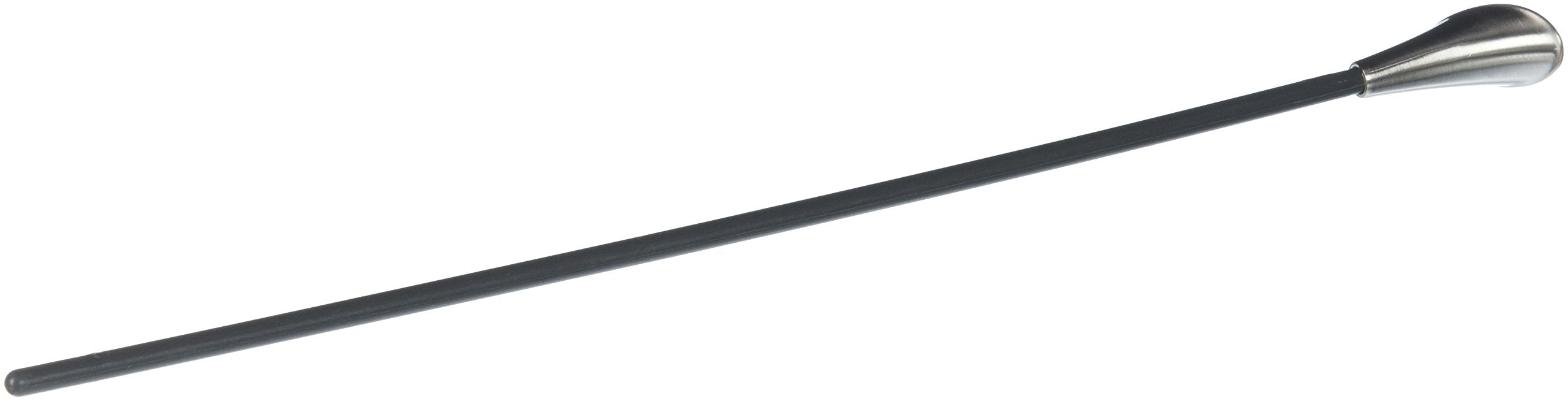 Black lift rod with stainless steel finial cap at end.