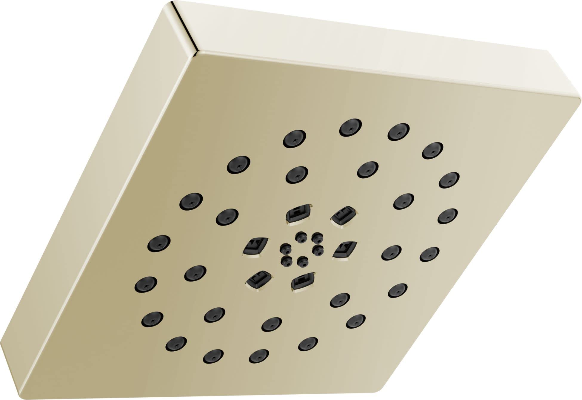 Delta Universal Showering H2OKinetic 4-Setting Modern Square Shower Head with UltraSoak
