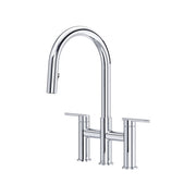 ROHL Lateral Bridge Pull-Down Kitchen Faucet with C-Spout - Chrome