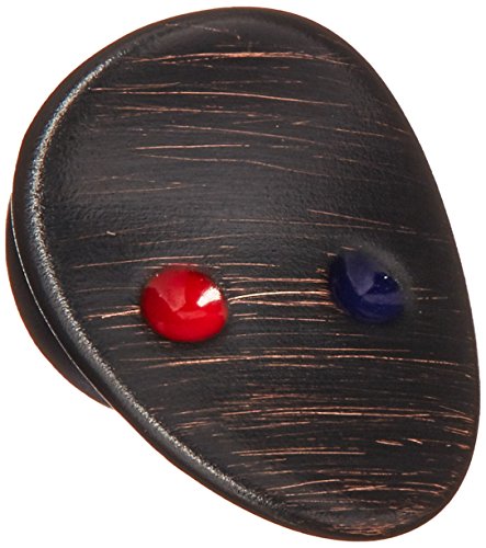 Venetian bronze button with red and blue indicator dots for hot and cold water control.