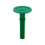 Green auxiliary valve assembly with flat circular top and cylindrical stem.