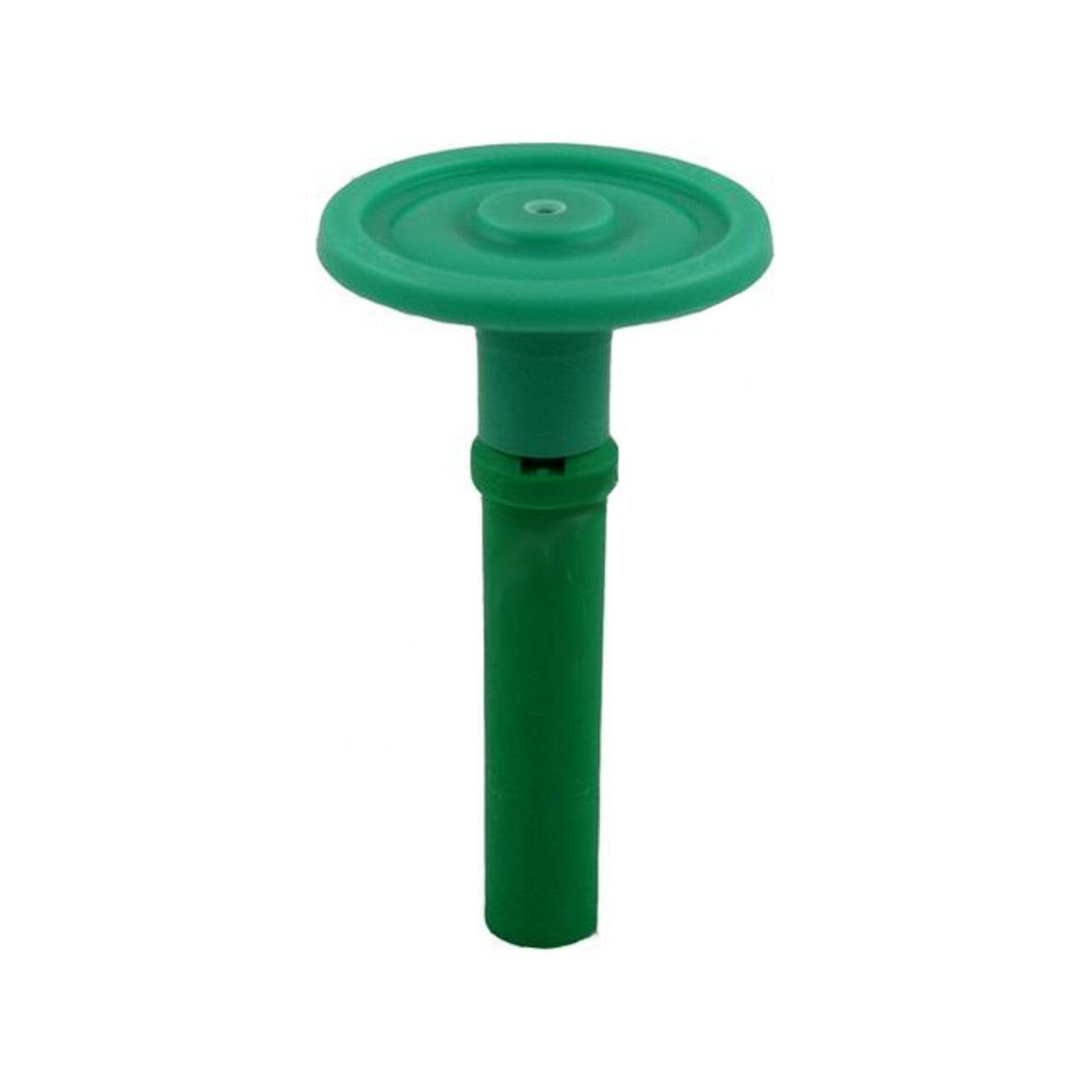Green auxiliary valve assembly with flat circular top and cylindrical stem.