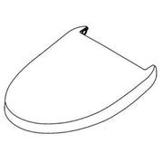 Elongated cotton-colored toilet lid and seat assembly with control panel on upper left.
