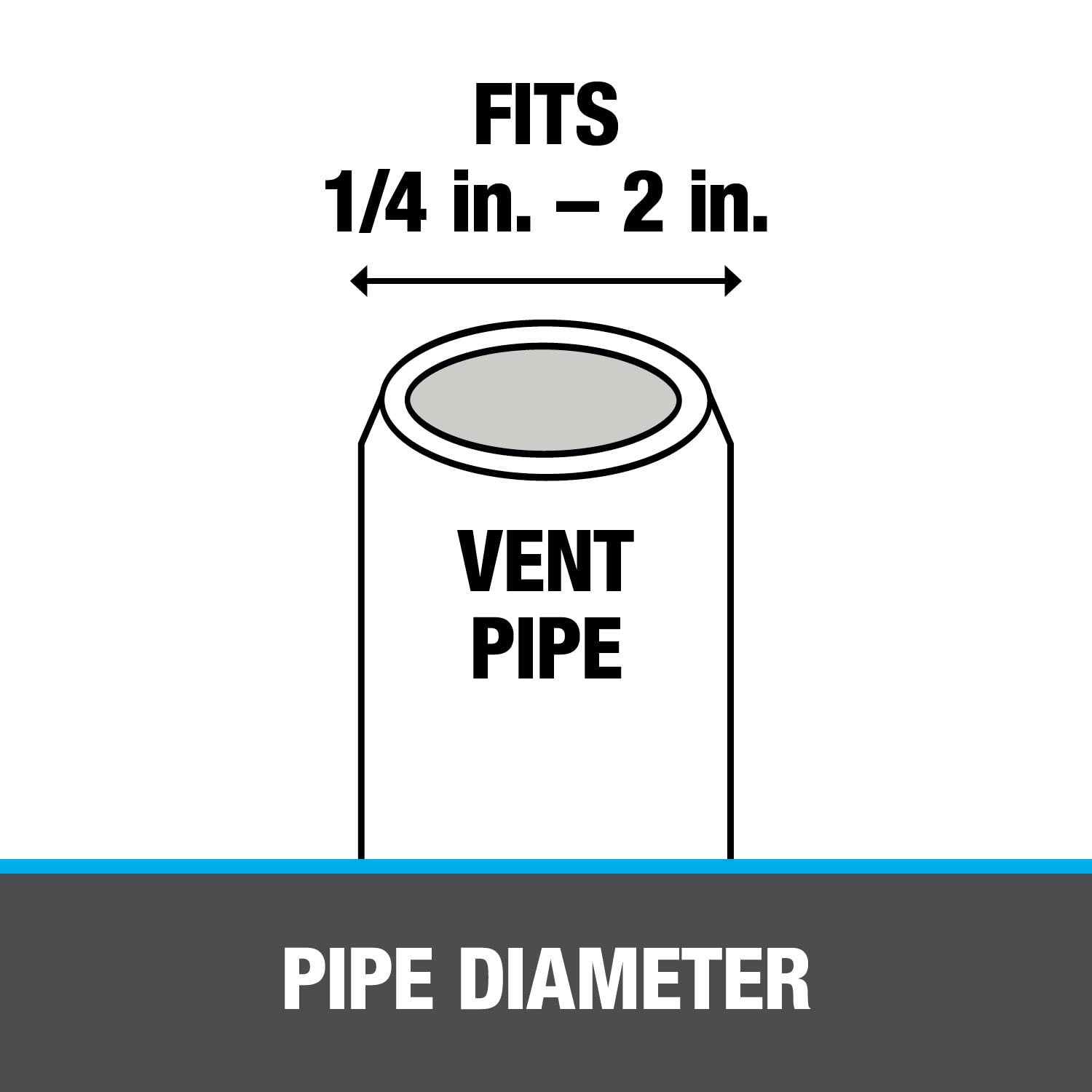 Black EPDM roof flashing with oval base designed for 1/4 in. to 2 in. diameter vent pipes.